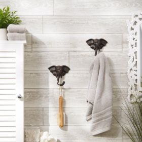 Set of 2 Elephant Wall Hooks - Decorative and Functional