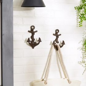 Nautical Anchor Wall Hook Set with Rope - Pack of 2