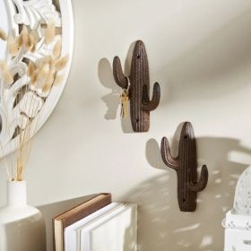 Set of 2 Cactus Wall Hooks for Stylish Organization