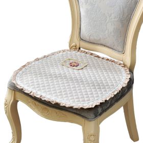Floral Chair Pads Lovely Lace Cotton Seat Cushions for Kitchen Dining Room Office - Beige