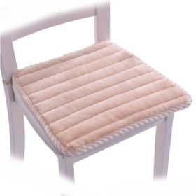 2Pcs Soft Chair Pads With Ties Flannel Chair Cushions for Kitchen Dining Room Office - Beige