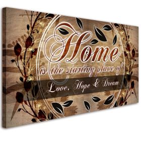 Vintage Pattern Wall Art Retro Home & Plant Flower Canvas Art Wall Pictures for Living Room Bedroom Decoration