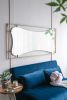 28x1.5x60" Poppy Mirror with Gold Metal Frame Contemporary Design Wall Decor for Bathroom, Entryway