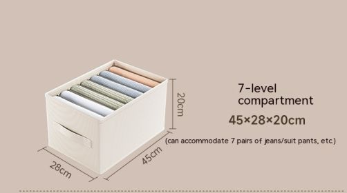 Foldable Clothes Pants Grid Storage Box (Option: Beige-Large 7 Plaid)