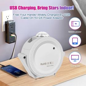 Sleeping Light Bedroom Bedside Table Lamp Starry Sky LED Mo (Option: White-UK)