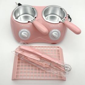 Double Furnace Electric Heating Chocolate Melting Pot Melting Furnace Diy Handmade Soap Essential Oil Soap Melting Furnace Melting Pot Factory Direct (Option: Pink-EU)