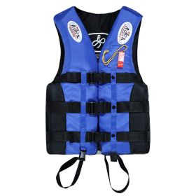 Children Swimming Buoyancy Vest Oxford Cloth Buoyancy Vest Adult Rescue Suit (Option: Blue-2XL)