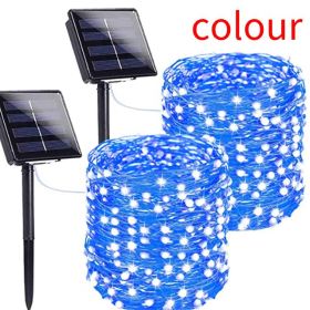 Outdoor Rain-proof Solar Copper Wire Lamp (Option: Colour-7meters 50lamp)
