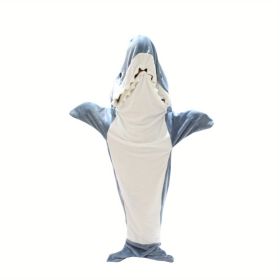 Shark Onesie Blanket For Adults, Shark Blanket Hoodie, Shark Blanket Super Soft Cozy Flannel, Boys Girls Cosplay Costume Sleeping Bag For Night (Option: Blue-XL)