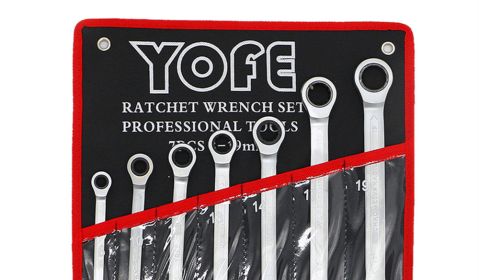 12 7-piece Adjustable Head Ratchet Wrench Set (Option: Wrench9)