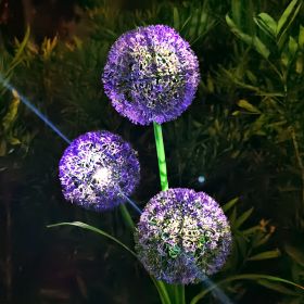 Outdoor Solar Lantern Dandelion Light 3LED (Option: Purple green)