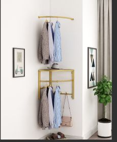 Punch-free Triangle Household Corner Coat Rack Wall Hanging (Option: AB Gold)