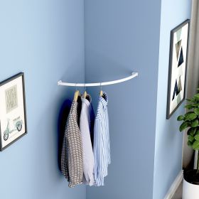 Punch-free Triangle Household Corner Coat Rack Wall Hanging (Option: White Type B)