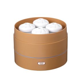 1pc Unique Four Spray Design Steaming Bun Aroma Diffuser 200ml USB Ultrasonic Air Humidifier LED Night Light Essential Oil Diffuser Aromatherapy Diffu (Color: coffee)