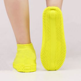Vintage Rubber Boots Reusable Latex Waterproof Rain Shoes Cover Non-Slip Silicone Overshoes Boot Covers Unisex Shoes Accessories (Option: Yellow-L)