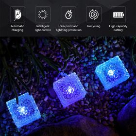 Solar Ice Cube Buried Lights Landscape Path Decoration (Option: Blue-Small)