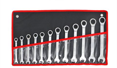 12 7-piece Adjustable Head Ratchet Wrench Set (Option: Wrench12)