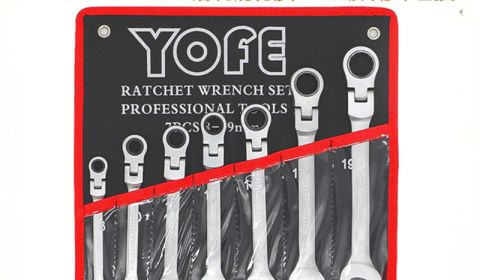 12 7-piece Adjustable Head Ratchet Wrench Set (Option: Wrench2)