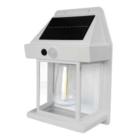 Outdoor Solar  Waterproof Tungsten Induction Garden Wall Lamp (Color: White)
