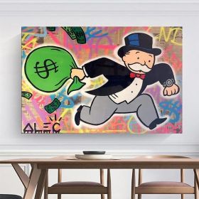 Hand Painted Oil Painting  Alec Monopoly Painting Wall Street Art Modern Abstract Living Room Hallway Bedroom Luxurious Decorative Painting (Style: 1, size: 50X70cm)