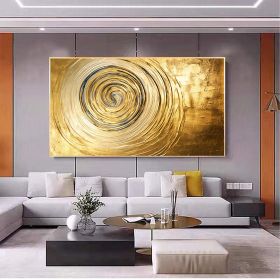 Hand Painted Oil Painting Original Gold Texture Oil Painting on Canvas Large Wall Art Abstract Minimalist Painting Golden Decor Custom Painting Living (Style: 1, size: 150X220cm)