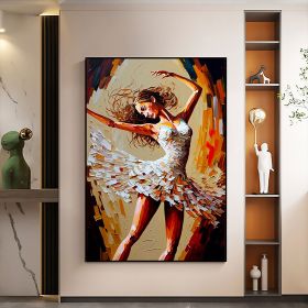 Hand Painted Oil Painting Abstract Dancer Oil Painting On Canvas Large Wall Art Original White Ballet Painting Boho Wall Decor Custom Painting Living (Style: 1, size: 150X220cm)