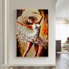 Hand Painted Oil Painting Abstract Dancer Oil Painting On Canvas Large Wall Art Original White Ballet Painting Boho Wall Decor Custom Painting Living