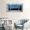 Family Canvas Wall Art-Navy Blue Family Wall Decor-Family Word Sign Canvas Prints Picture Painting Modern Artwork for Bedroom Living Room Home Decorat
