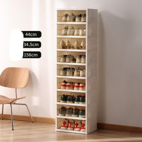 Double Row Folding Shoe Box Transparent Storage Rack Installation (Option: White nine layer)
