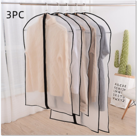 Clothes Hanger Clothes Dress Coat Dust Cover Home (Option: Black-L60x120cm-3PC)